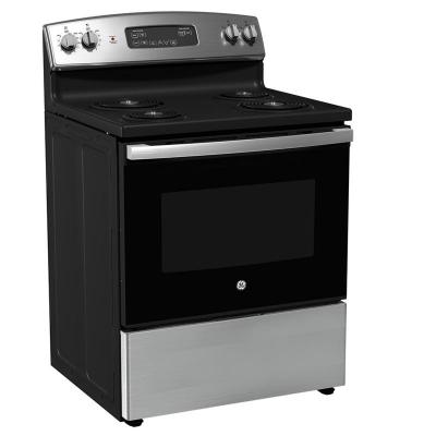 30" GE 5.0 Cu. Ft. Freestanding Electric Range in Stainless Steel - JCBS350SVSS