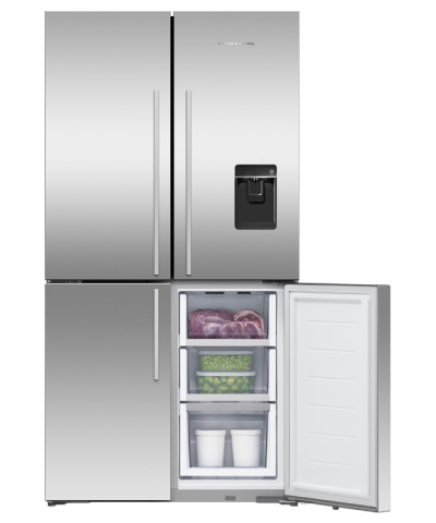 36" Fisher & Paykel 18.9 Cu. Ft. Freestanding Quad Door Refrigerator in Stainless Steel - RF203QDUVX1