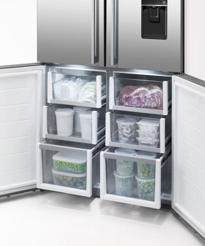 36" Fisher & Paykel 18.9 Cu. Ft. Freestanding Quad Door Refrigerator in Stainless Steel - RF203QDUVX1