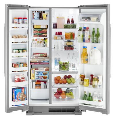 36" Maytag 25 Cu. Ft. Wide Side-by-Side Refrigerator in Stainless Steel