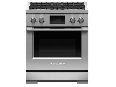 30" Fisher & Paykel Series 9 Professional Dual Fuel Range With 4 Burners - RDV3-304-N