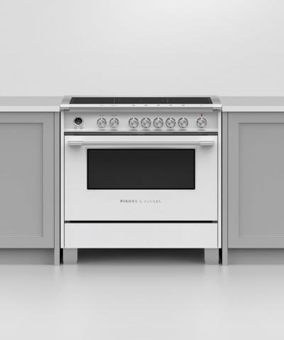 36" Fisher & Paykel Series 9 Classic Induction Range With SmartZone In White - OR36SCI6W1