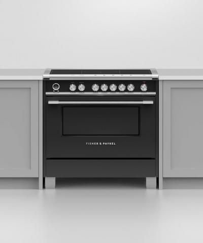 36" Fisher & Paykel Series 9 Classic Induction Range With SmartZone In Black - OR36SCI6B1