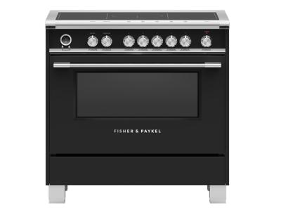 36" Fisher & Paykel Series 9 Classic Induction Range With SmartZone In Black - OR36SCI6B1