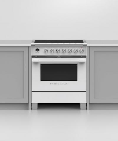 30" Fisher & Paykel Series 9 Classic Induction Range With 4 Zones In White - OR30SCI6W1