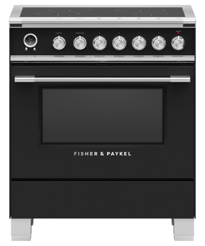 30" Fisher & Paykel Series 9 Classic Induction Range With 4 Zones In Black - OR30SCI6B1