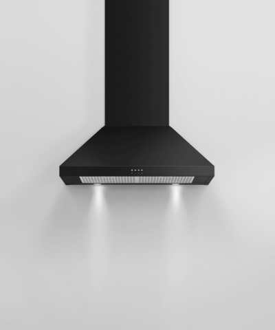 30" Fisher & Paykel Pyramid Chimney Wall Range Hood in Black - HC30PCB1