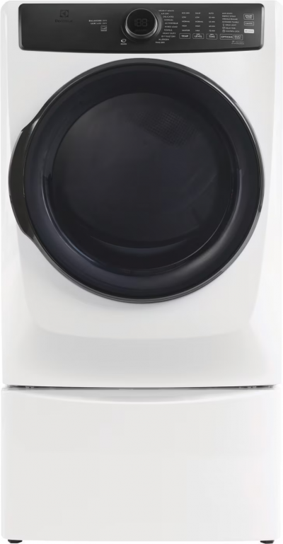 27" Electrolux 8.0 Cu. Ft. Front Load Perfect Steam Electric Dryer with Balanced Dry and Instant Refresh - ELFE773CAW