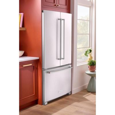 36" KitchenAid 20 Cu. Ft. French Door Bottom Mount Counter Depth Refrigerator - KRFC136RWH