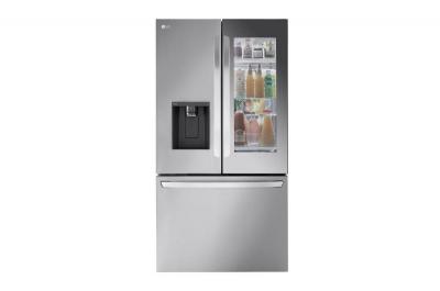 36" LG 26 Cu. Ft. French 3-Door Mirror InstaView Counter-Depth MAX Refrigerator with Ice and Water Dispenser - LLFOC2606S