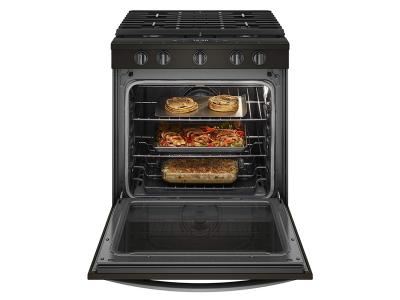 30" Whirlpool 5.8 Cu. Ft. Smart Slide-in Gas Range with EZ-2-Lift  8482  Hinged Cast-iron Grates1 - WEG750H0HV