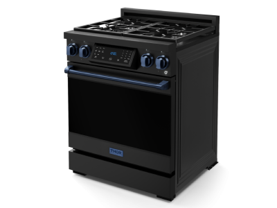 30" ThorKitchen GR Series Professional Gas Range with Tilt Panel Touch Control in Black/Blue - RSG30B-BLU