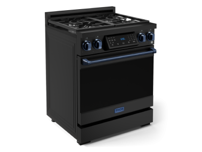 30" ThorKitchen GR Series Professional Gas Range with Tilt Panel Touch Control in Black/Blue - RSG30B-BLU