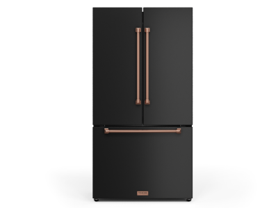 36" ThorKitchen Gordon Ramsay Series French Door Refrigerator With Handles in Black/Rose Gold - RF3621CTD00-RSG