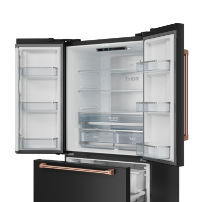 36" ThorKitchen Gordon Ramsay Series French Door Refrigerator With Handles in Black/Rose Gold - RF3621CTD00-RSG