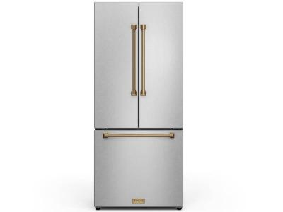 30" ThorKitchen Gordon Ramsay Series 17.7 Cu Ft French Door Refrigerator - RF3017FFD99-BRZ