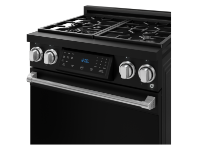 ThorKitchen GR Series Professional LP Range with Tilt Panel Touch Control in Matte Black/Stainless Steel - RSG30BLP-SS