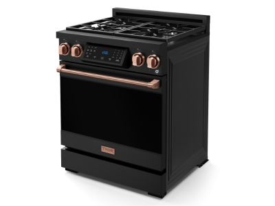 ThorKitchen GR Series Professional LP Range with Tilt Panel Touch Control in Matte Black/Rose Gold - RSG30BLP-RSG