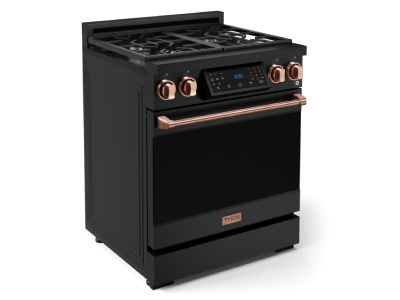 ThorKitchen GR Series Professional LP Range with Tilt Panel Touch Control in Matte Black/Rose Gold - RSG30BLP-RSG