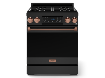 ThorKitchen GR Series Professional LP Range with Tilt Panel Touch Control in Matte Black/Rose Gold - RSG30BLP-RSG