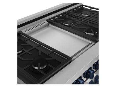 Thorkitchen Gordon Ramsay Series Professional Gas Range with Pro-Style Knobs in Stainless Steel/Blue - RSG48E-BLU