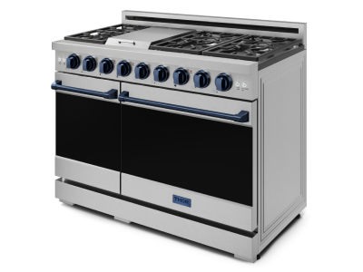 Thorkitchen Gordon Ramsay Series Professional Gas Range with Pro-Style Knobs in Stainless Steel/Blue - RSG48E-BLU