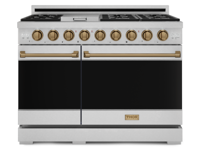 Thorkitchen Gordon Ramsay Series Professional Gas Range with Pro-Style Knobs in Stainless Steel/Bronze - RSG48E-BRZ