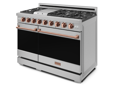 Thorkitchen Gordon Ramsay Series Professional Gas Range with Pro-Style Knobs in Stainless Steel/Rose Gold - RSG48E-RSG