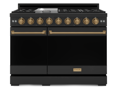 Thorkitchen Gordon Ramsay Series Professional LP Range with Pro-Style Knobs in Black/Bronze - RSG48EBLP-BRZ