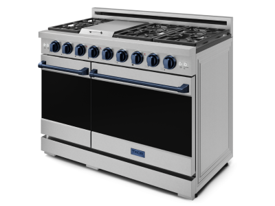 Thorkitchen Gordon Ramsay Series Professional LP Range with Pro-Style Knobs in Stainless Steel/Blue - RSG48ELP-BLU