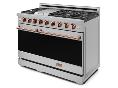 Thorkitchen Gordon Ramsay Series Professional LP Range with Pro-Style Knobs in Stainless Steel/Rose Gold - RSG48ELP-RSG