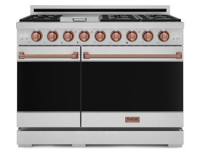 Thorkitchen Gordon Ramsay Series Professional LP Range with Pro-Style Knobs in Stainless Steel/Rose Gold - RSG48ELP-RSG