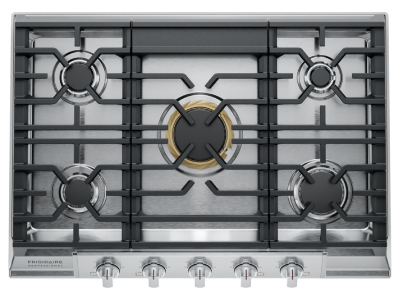 30" Frigidaire Professional 5 Burner Gas Cooktop in Stainless Steel - PCCG3080AS