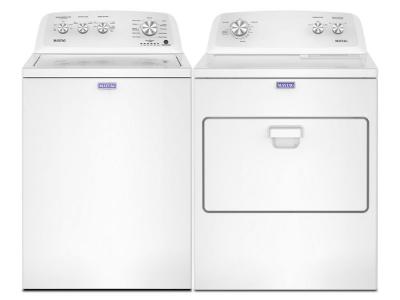 Maytag 4.4 Cu. Ft. Top Load Washer and 7.0 Cu. Ft. Electric Wrinkle Prevent Dryer - MVW4005SW-YMED4005SW